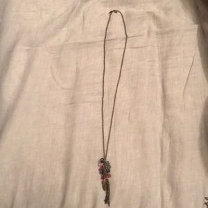 AEO Long Feather & Gems Pendant